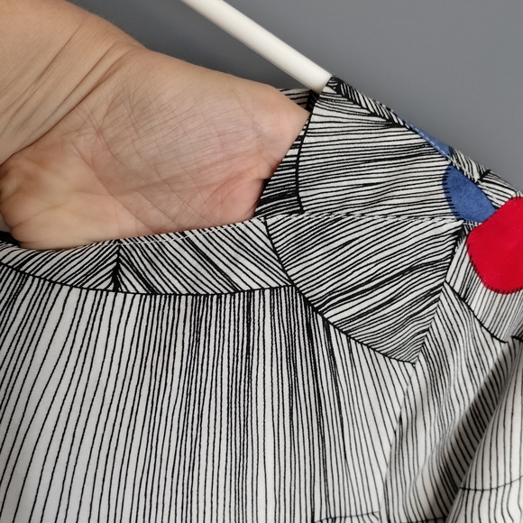 marimekko shift dress tunic, border print supergraphic, boatneck - Picture 5 of 6